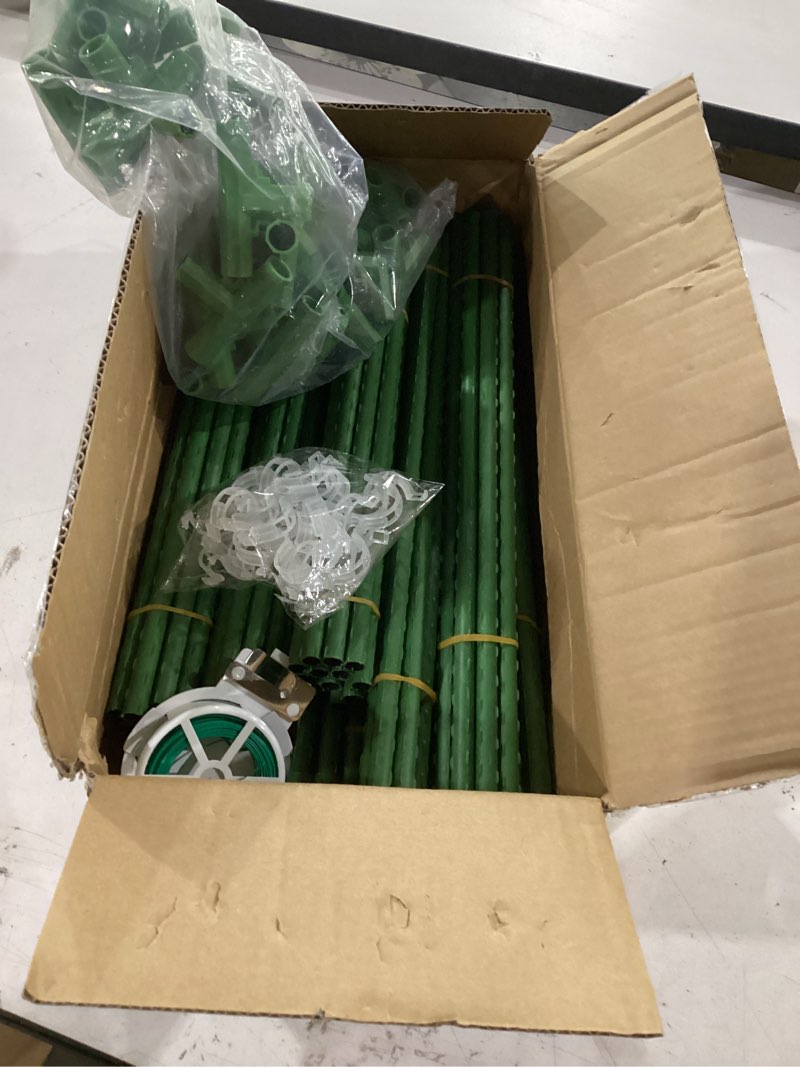 Condition photo showing Good Condition for mymulike 8 pack tomato cages for garden, 51in*13in adjustable tomatoes plant stakes support cages trellis, garden trellis for vegetable flowers fruits climbing plants- 20 binding wires included 8pack-51in*13in