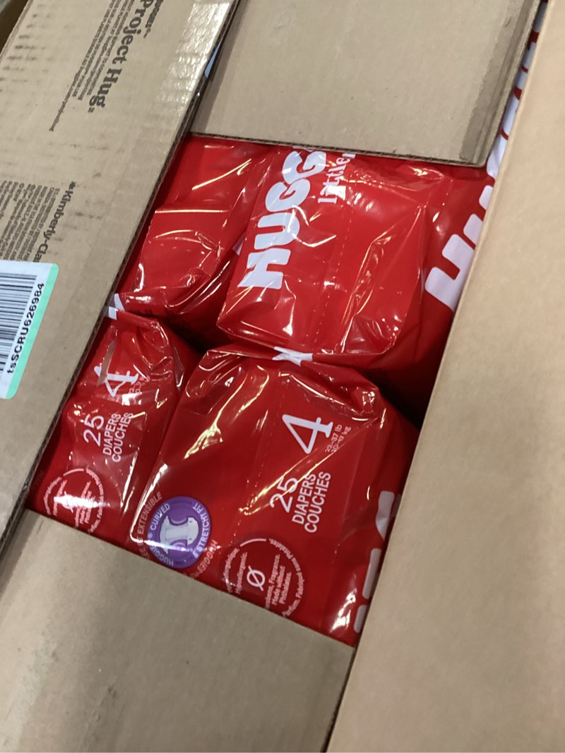 Condition photo showing Good Condition for Huggies Size 4 Diapers, Little Movers Baby Diapers, Size 4 (22-37 lbs), 150 Count (6 Packs of 25), P