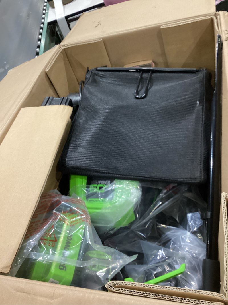 Condition photo showing Good Condition for greenworks 60v 17" brushless cordless push lawn mower, 2-in-1 mulching/bagging, 4.0ah battery and 3a charger(40min runtime) 60v 17" push (4.0ah) lawn mower