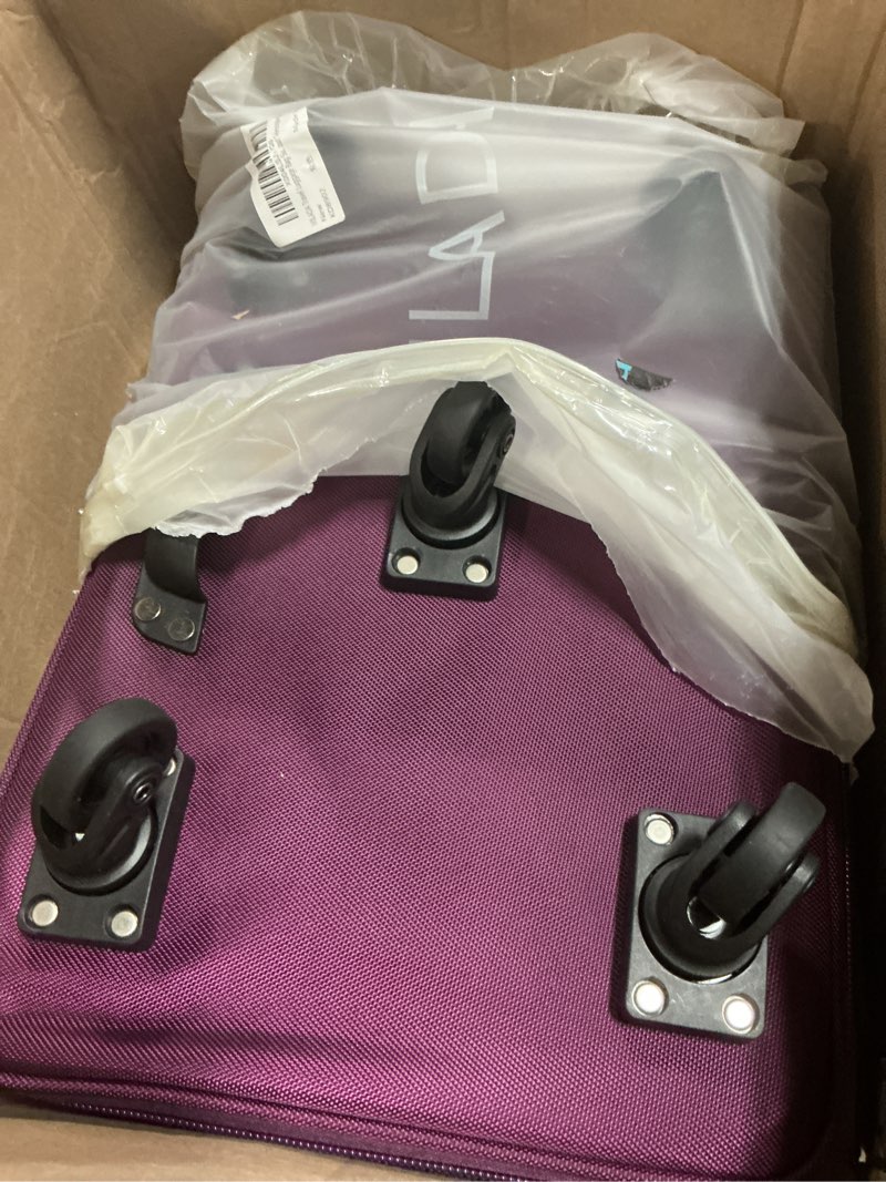 Condition photo showing Good Condition for milada expandable luggage bags for travel foldable suitcase with wheels collapsible rolling travel duffle bag lightweight large suitcases without telescoping handle, purple