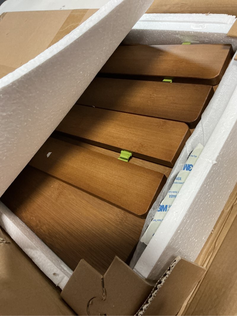 Condition photo showing Good Condition for gashell wire shelf covers, bamboo wire rack covers for pantry, closet (4pcs, 24" w x 12" d) 24"w x 12"d 4