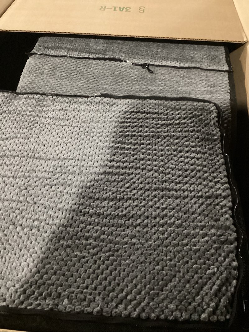 Condition photo showing Good Condition for Dog Stairs 4 Steps for Small Dogs and Cats to Get on High Beds, Couch or Car, Pets Can Climb, Sit, Lie Down or Perch to Look Out Windows on The Spliceable Ramp, Provides Support, Grey?19" H? Fleece Dark Grey 4-Steps