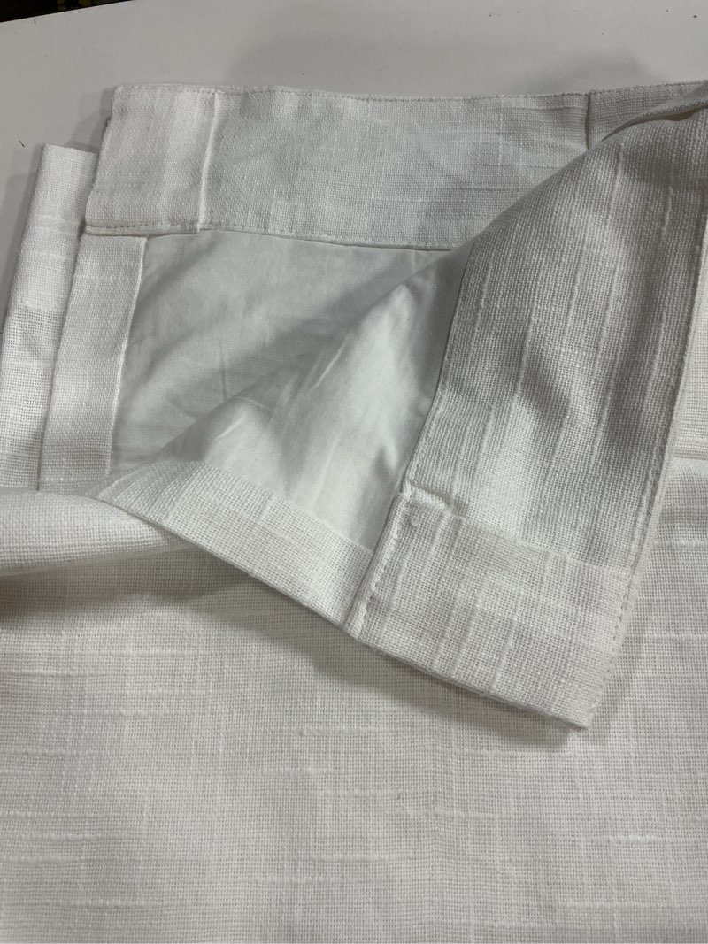 Condition photo showing Good Condition for cotton slub room darkening curtain ( white) ( 1 panel)