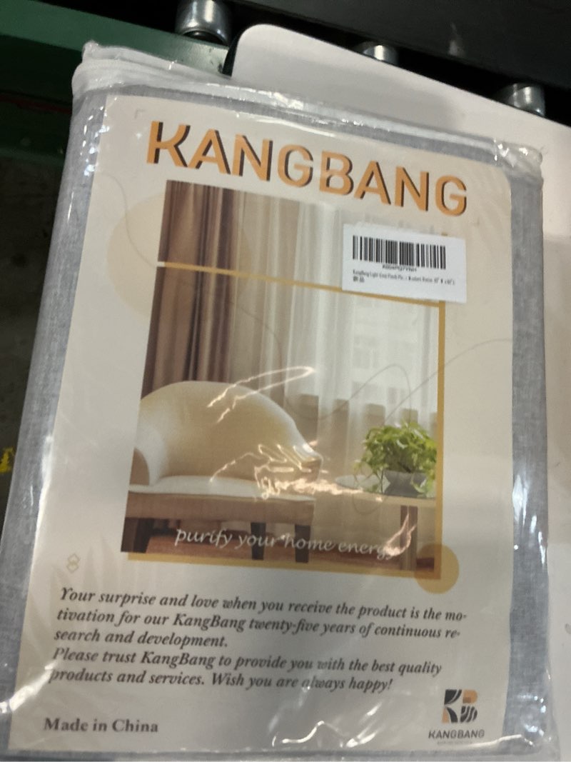 Condition photo showing New/Like New for kangbang light grey pinch pleated blackout curtains 84 inch length 2 panels set, faux linen thermal insulated pleated drapes with hooks for bedroom living room, elegant modern decor, 42" w x 84" l light grey 42"w x 84"l (pack of 2)