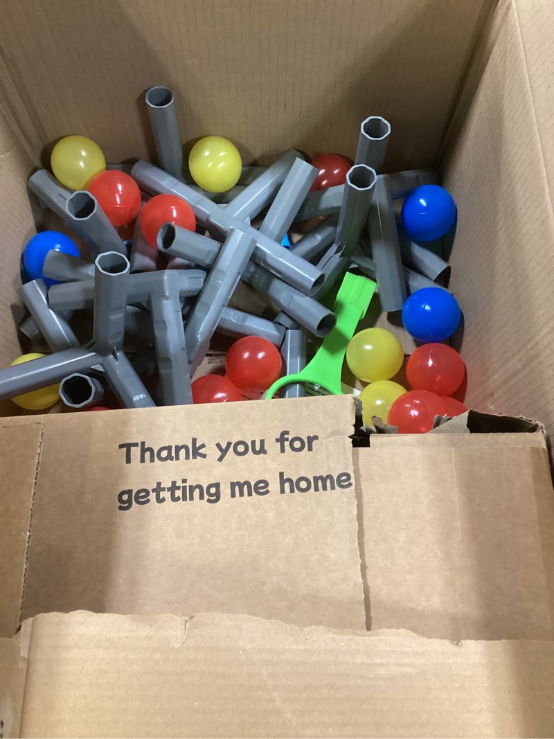 Condition photo showing As Is for Baby Playpen with Mat 50x50 Inch, Playpen with Colorful Ball for Babies and Toddlers, Baby Play Pen Pin Indoor Play Fence (Mat and Ball Included) Grey+Mat2+Ball 50x50 Inch