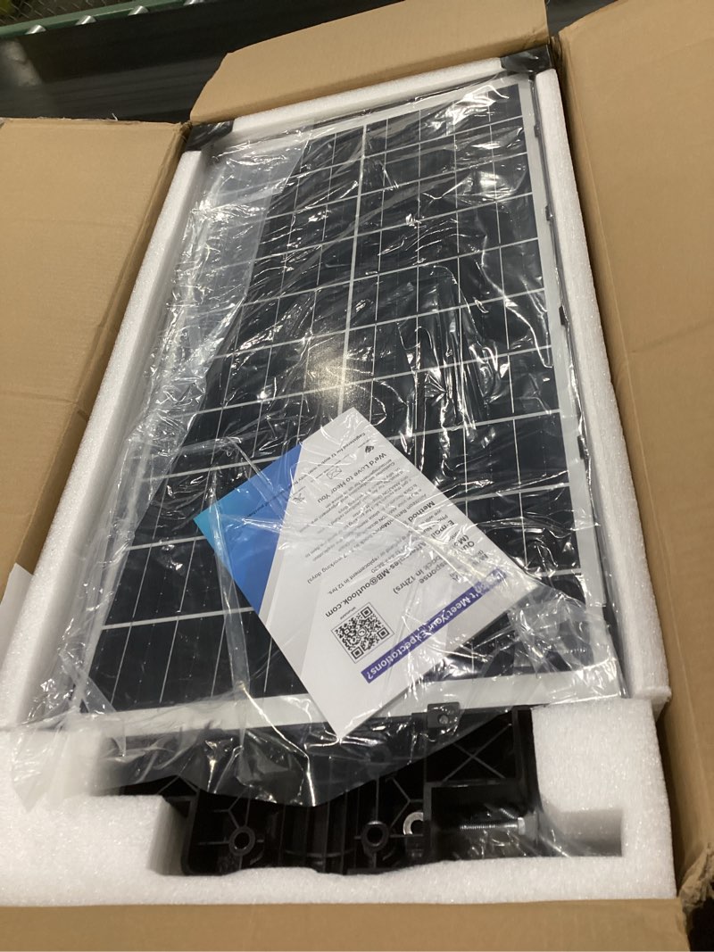 Condition photo showing As Is for gefolly sl-9800w solar street lights outdoor, 860000lm commercial parking lot light, 6500k dusk to dawn ip67 security flood lights motion sensor led lamp for basketball court, road, yard