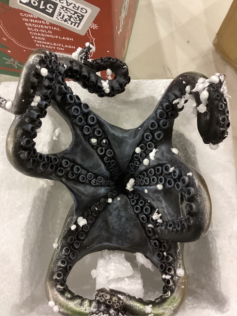 Condition photo showing New/Like New for Pacific Giftware Rustic Silver Octopus Wine Holder 7.5 Inch Tall Tabletop Bar Counter Decorative Sculpture