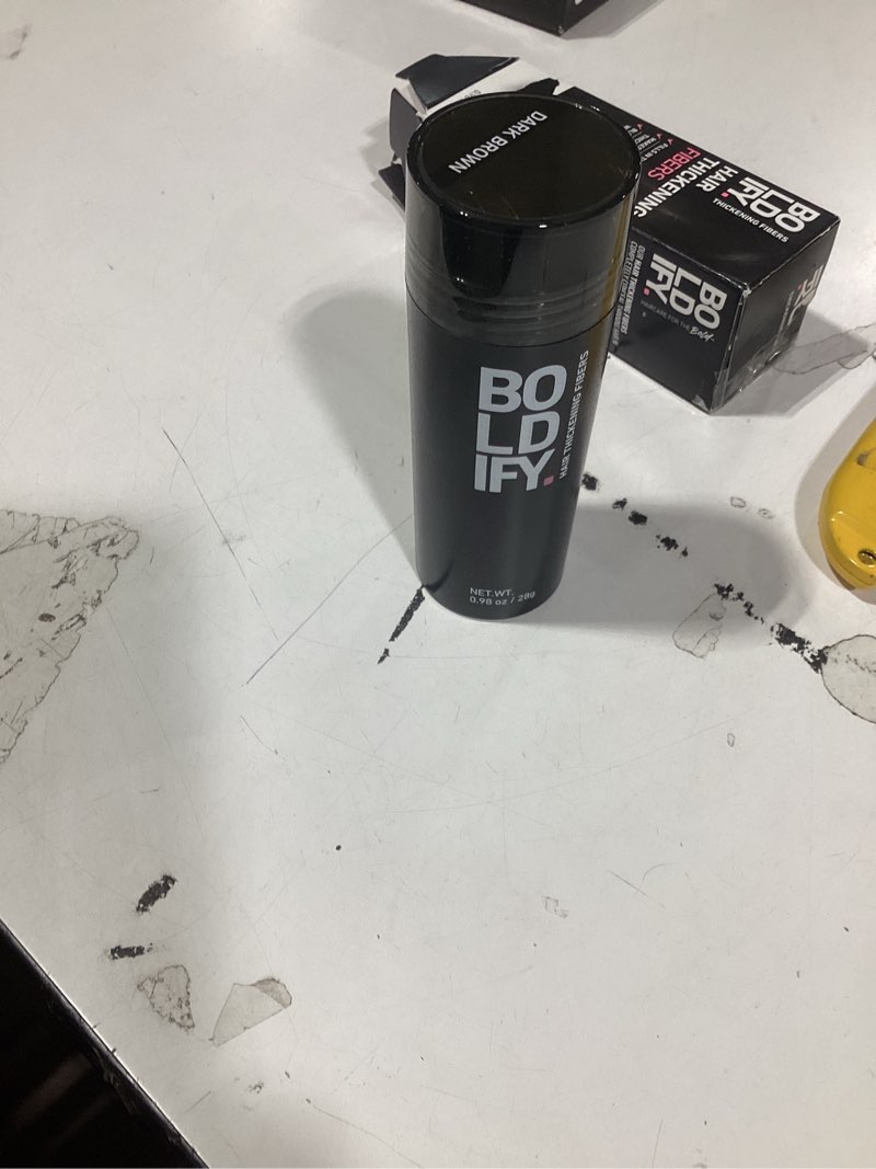 Condition photo showing New/Like New for Similar product dark brownBOLDIFY Hair Fibers (28g) - Fill In Thinning and Fine Hair for an Instantly Fuller, Thicker Look - 14 Shades for Women & Men - Black 0.98 Ounce Black