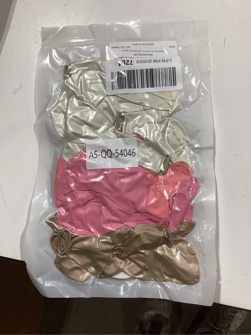 Condition photo showing New/Like New for hilavo pink and gold balloons 12 inch pastel light baby pink double stuffed sand white sand beige champagne gold metallic latex party balloon for boho birthday baby bridal shower wedding party decor pastel pink gold