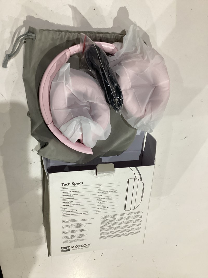 Condition photo showing Good Condition for active noise cancelling headphones, 100h playtime headphone wireless bluetooth, bluetooth headphone with microphone, over ear wireless headphones with deep bass,fast charging for travel pink