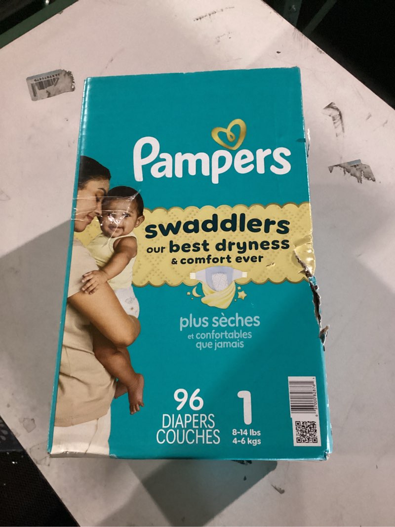 Condition photo showing New/Like New for Pampers Swaddlers Diapers, Size 1 (8-14 lbs), 96 Count, Absorbent, Keeps Baby Dry and Comfortable, Skin Safe Disposable Baby Diaper (Packaging May Vary) Size 1 96