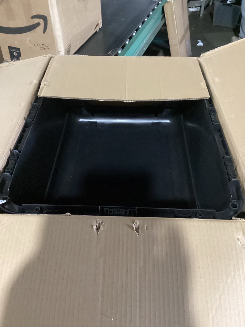 Condition photo showing New/Like New for sportpet airline compliant medium travel dog kennel - durable plastic airline pet carrier w/removable wheels & food bowls, collapsible indoor/outdoor dog kennel, dogs up to 23" l & 15" h - dark gray 1b) medium (dark gray)