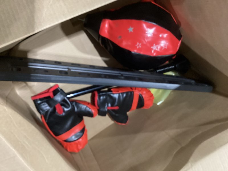 Condition photo showing As Is for Used missing stand Elevon Punching Bag with Stand, Ajustable Height Punch Bag Stand with Gloves, Easy to Assemble Sports Training, 4ft x 12\" – Multiple