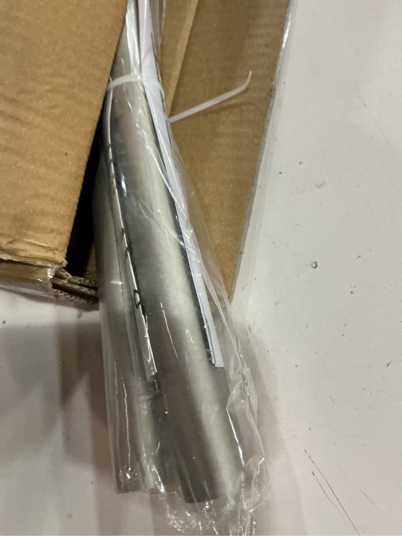 Condition photo showing New/Like New for curved shower curtain rod, adjustable 40-72 inches shower rod, rustproof expandable heavy duty round shower curtain rod for bathroom, bathtub, need to drill, nickel 40-72 inches brush nickel