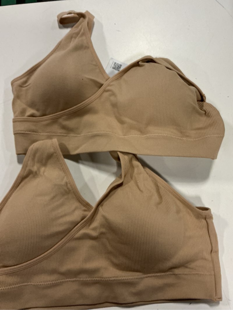 Condition photo showing Good Condition for seamless crossover nursing & lounge bra (2-pack), m, sand