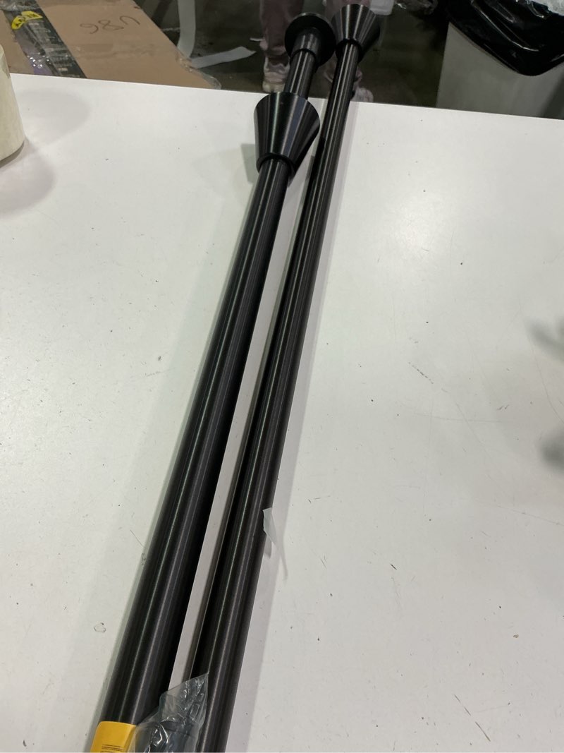 Condition photo showing As Is for allen + roth 42-in to 72-in Oil Rubbed Bronze Tension Single curtain rod