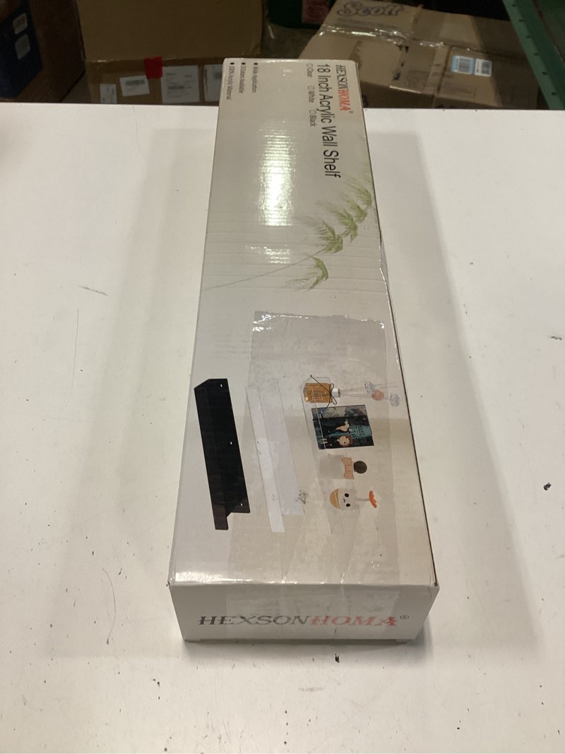 Condition photo showing New/Like New for 18'' clear acrylic bookshelf 2 pack, acrylic floating book shelves, wall mounting invisible ledge book shelf clear 18 inch