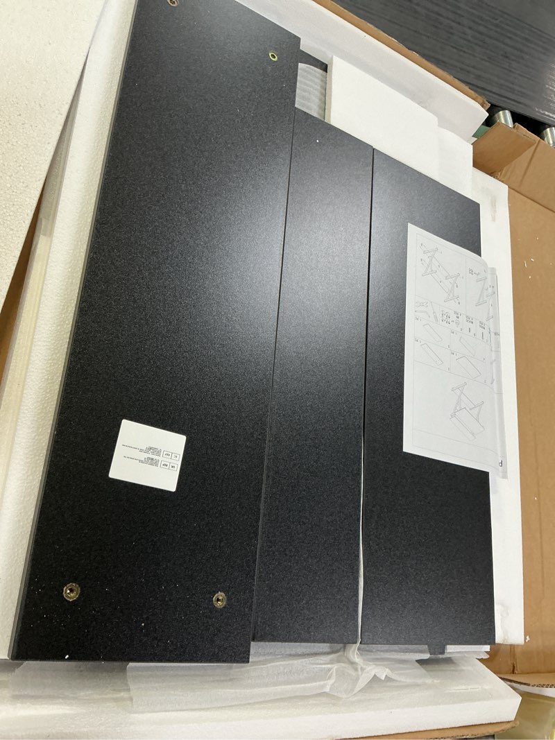 Condition photo showing New/Like New for dripex computer desk for small spaces, 27.5 inch small computer desk, 3 tier compact desk with monitor shelf and bottom storage shelves, space saving desk, black
