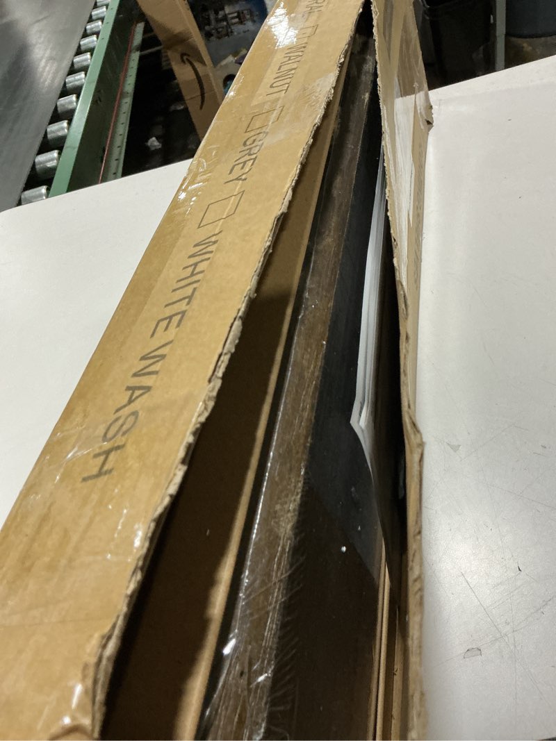 Condition photo showing Good Condition for Fun Memories Floating Shelves for Wall Set of 2, Rustic Solid Elm Wood Live Edge Wall Shelves 32 Inch - Invisible Bracket Mount for Living Room, Bathroom, Bedroom, Kitchen, Walnut Walnut Elm 2 Live Edge, 32"L