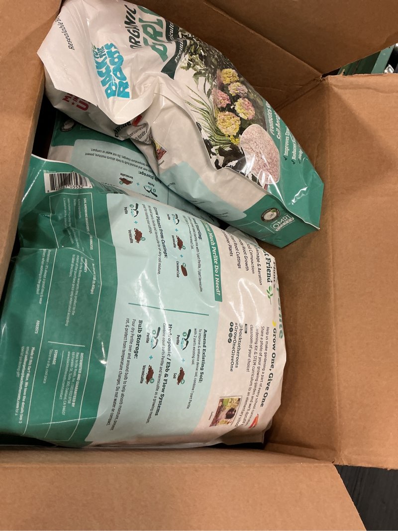 Condition photo showing New/Like New for back to the roots 100% organic perlite (24 qt value pack) | made in the usa | premium nutrition for indoor and outdoor plants perlite 24qt 3
