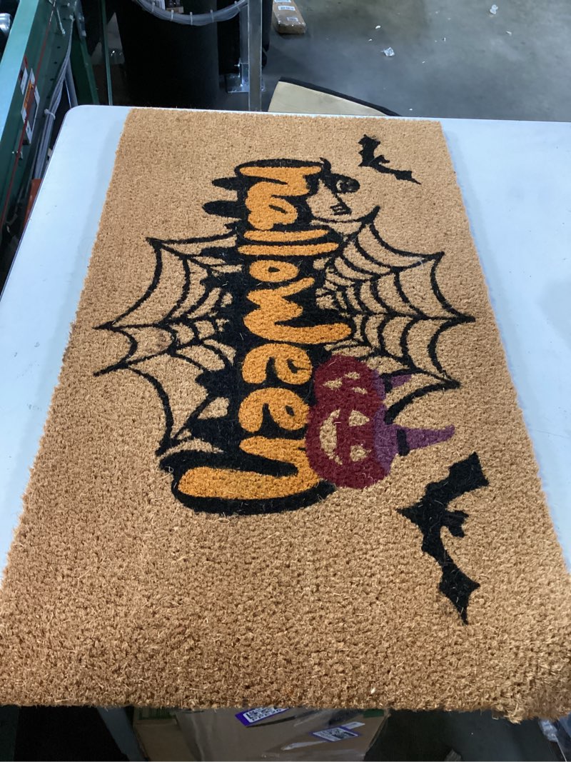 Condition photo showing As Is for (Similar) Halloween Door Mat Pumpkin Black Cat Gnomes Halloween Decor Non Slip Rubber Backing Washable Floor Door Mat Entrance Floor Mat Home Kitchen Carpet Decor Front Porch Rug, 29 x 17 Inch Gnome Pumpkin Cat