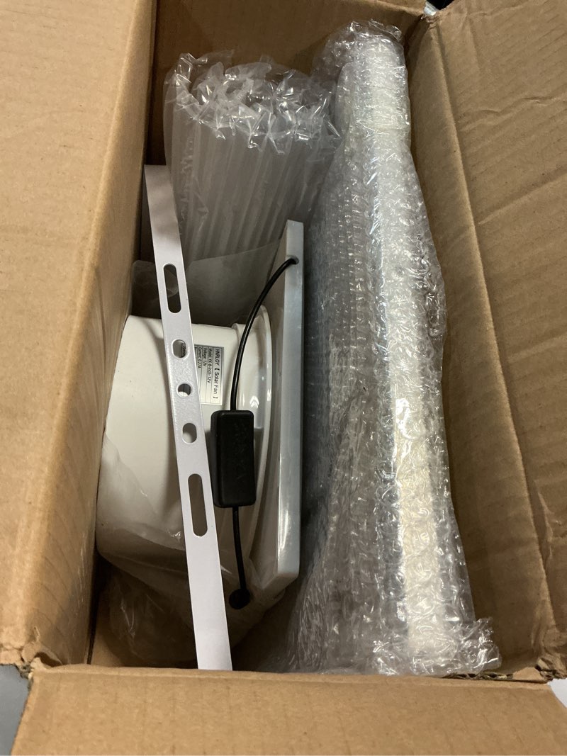 Condition photo showing Good Condition for hnrloy solar exhaust fan,solar panel with 3 ventilation fans kit,solar powered fan for shed,chicken coop,attic & greenhouse intake or exhaust air,3500rpm, 15ft cord,ip67 waterproof 3 solar fan kit