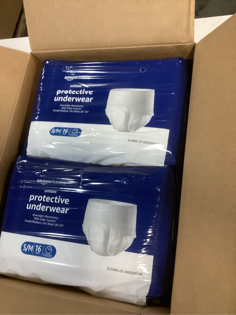Amazon Basics Protective Underwear for Men & Women, Small/Medium, 16 Count | eBay