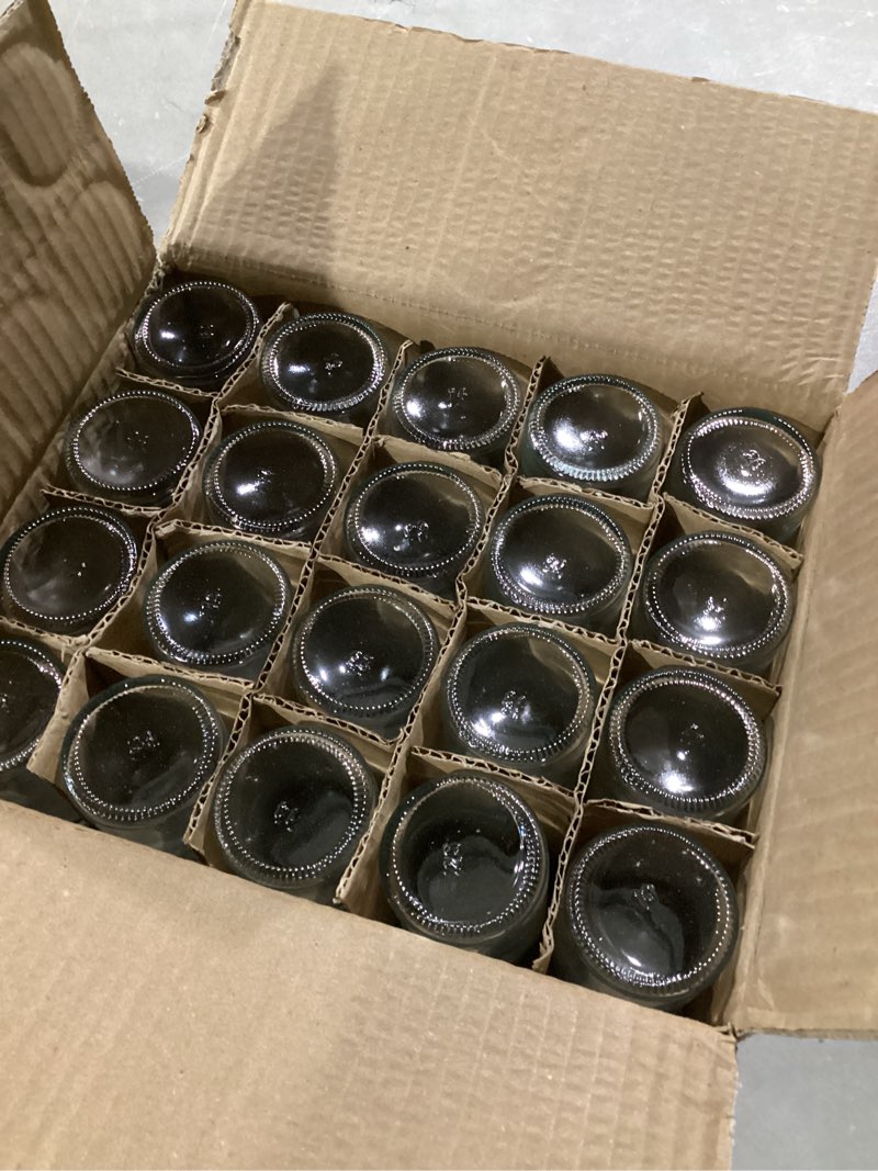 Condition photo showing Good Condition for 2 oz 20pcs Glass Shot Bottles Black Lids & 24 Labels And Brush-Small Clear Jar for Ginger,Juice, Sample, Whiskey-Travel Essentials Mini Bottles-Wide Mouth, Leakproof,Wellness Shot,Dishwasher Safe (20)