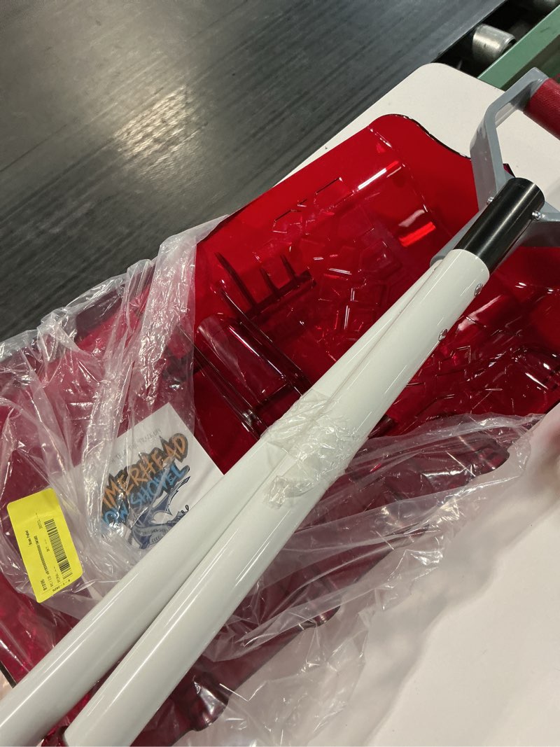 Condition photo showing As Is for fhbvt 18-inch snow shovel efficient snow removal head ergonomic comfort grip handle labor-saving operation for residential commercial use winter driveway walkway sidewalk snow clearing tool