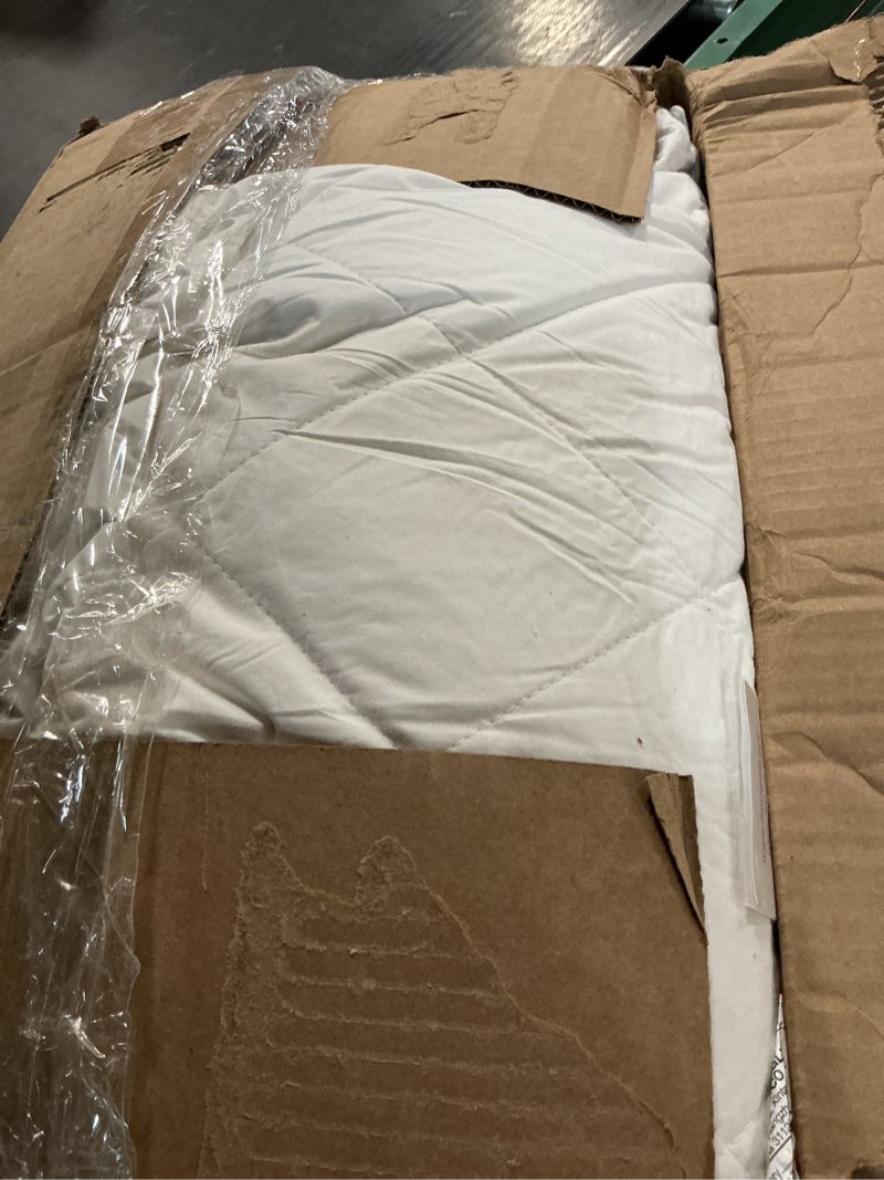 Condition photo showing As Is for three geese white goose feather cotton pillows queen size set of 2 - soft 600 thread count organic cotton cover, soft goose feather down pillows for side and back sleepers, 20x28inches white 20x28"in(pack of 2)