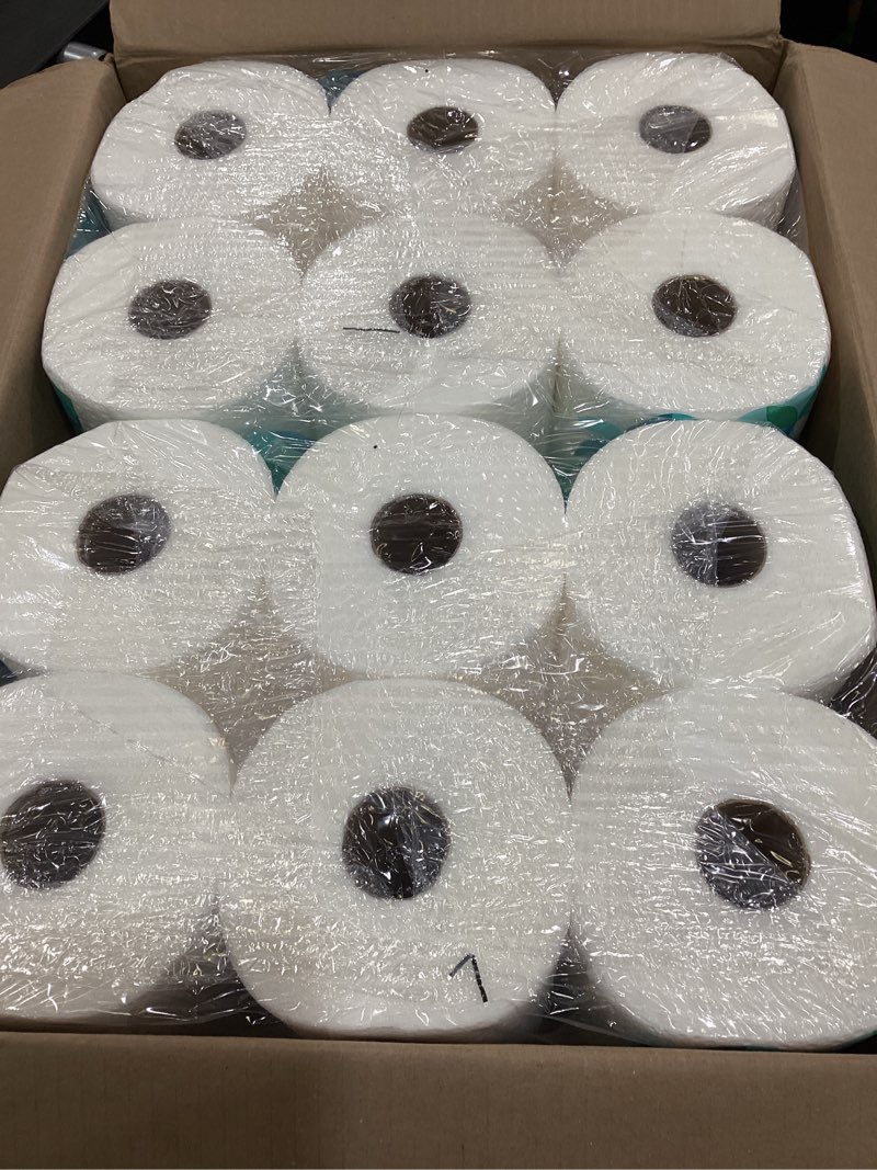 Condition photo showing New/Like New for amazon brand - presto! ultra-strong premium paper towels, 158 sheet huge roll - flex-a-size, 12 rolls (2 packs of 6), equivalent to 38 regular rolls, white huge 6 count (pack of 2)
