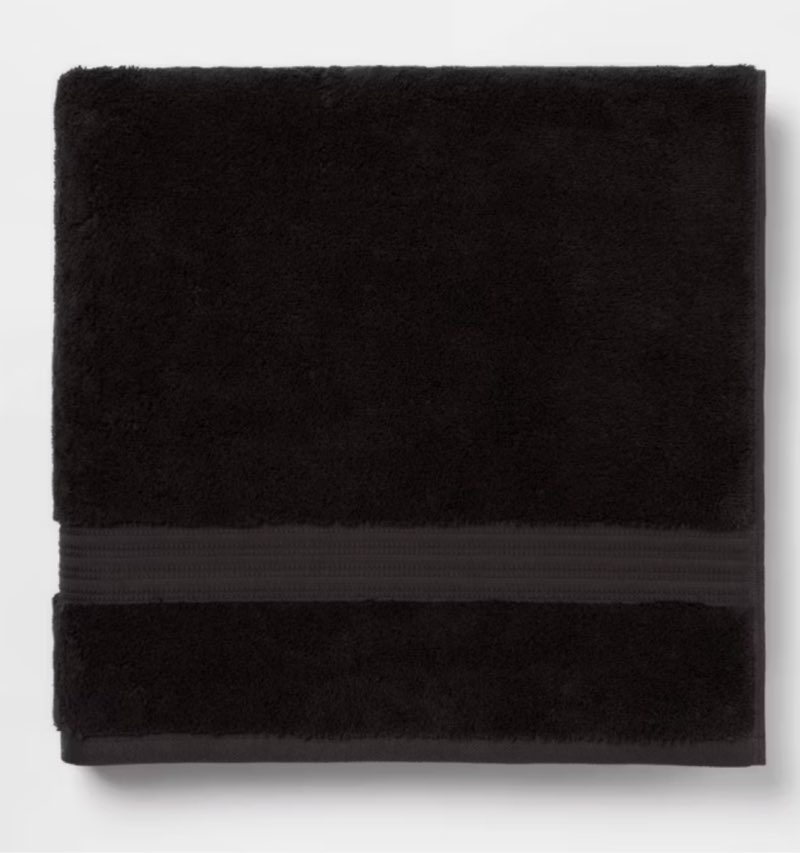 Total Fresh Antimicrobial Towel - Threshold (Color Black) Pack of 3) 