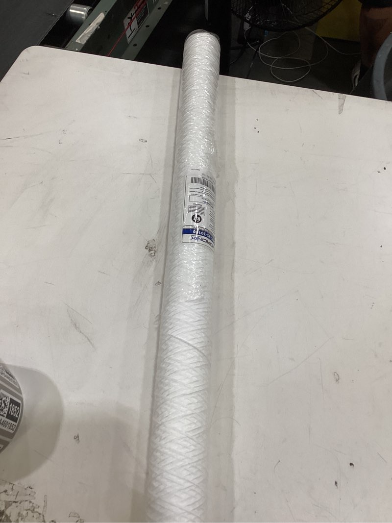 Condition photo showing As Is for hydronix swc-25-30100 universal nsf string wound sediment water filter cartridge 2.5" x 30" - 100 micron