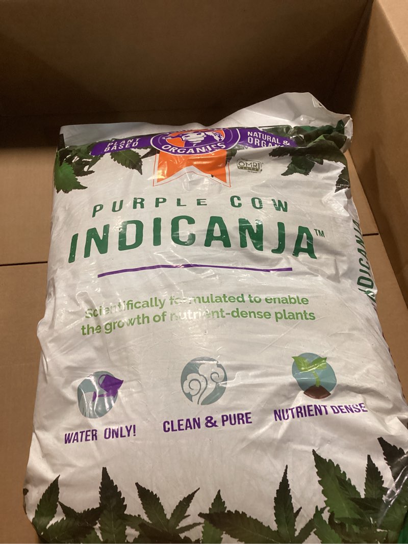 Condition photo showing New/Like New for purple cow organics indicanja 1 cubic foot bag, organic living soil, clean & natural plant based water only super soil for professional indoor & outdoor growers