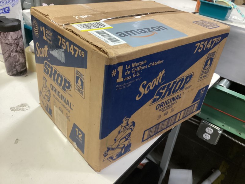 Condition photo showing New/Like New for Scott Shop Original Blue Towels (75147), 9.4"x11" Cloth-like Paper Towel (12 Rolls of 55 Sheets, 660 Sheet Total)