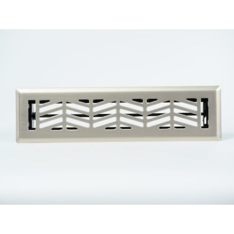 allen + roth 2-in x 12-in maximum airflow steel satin nickel clifton design floor register