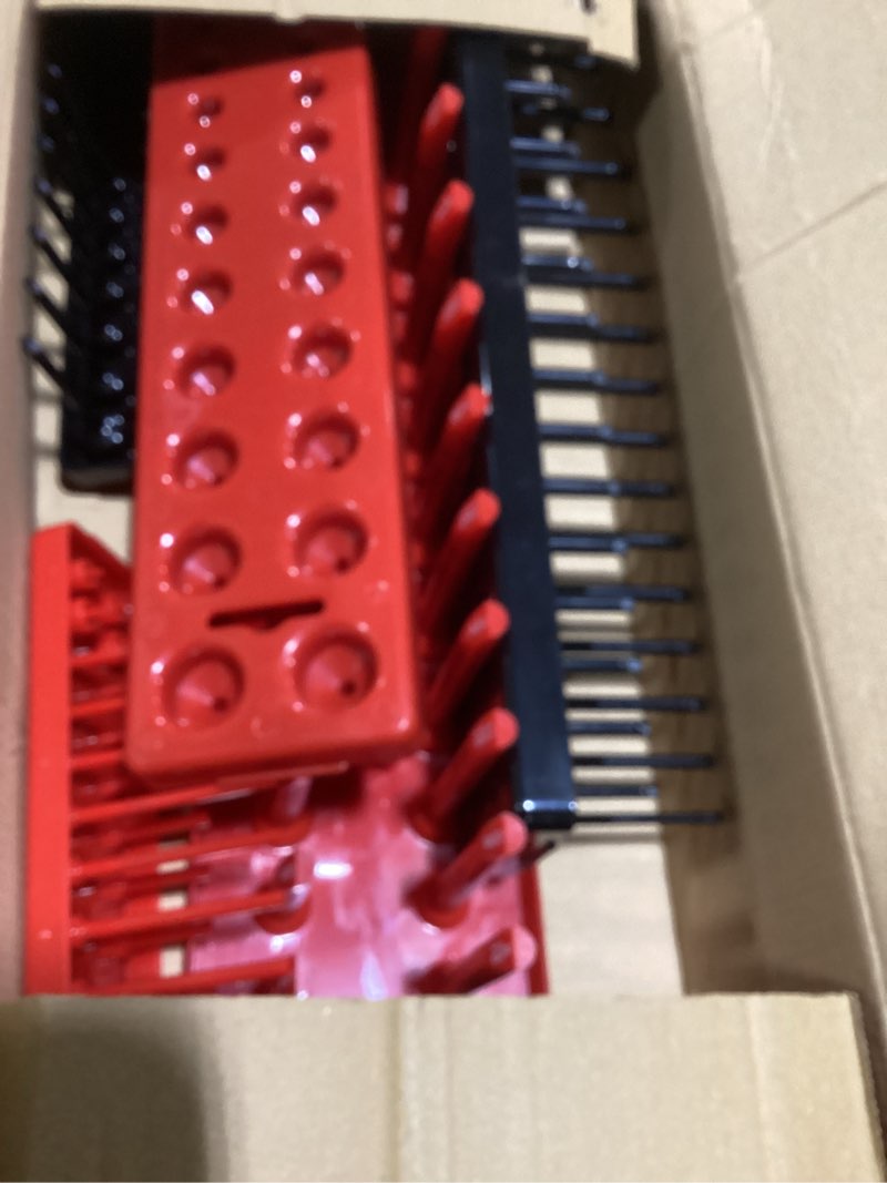 Condition photo showing Good Condition for 6pcs socket organizer tray set, red sae & black metric socket storage trays, 1/4-inch, 3/8-inch & 1/2-inch drive deep and shallow socket holders for toolboxes 6pcs socket organizer (store 170 sockets)