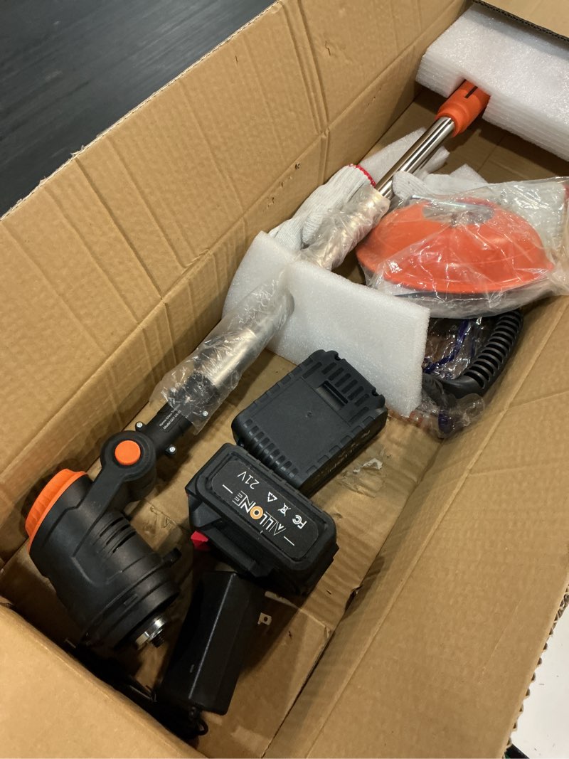 Condition photo showing Good Condition for electric weed eater battery powered with 3-level speed variable & power display,cordless weed wacker lightweight brush cutter grass trimmer mini-mower with metal blades,4.0ah battery and charger