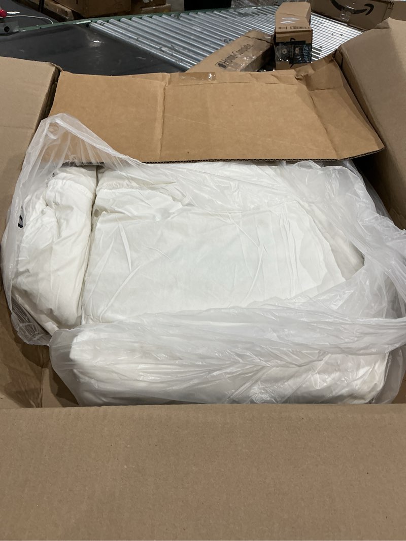 Condition photo showing Good Condition for downcool feather down fiber comforter california king size, 100% cotton ultra soft fluffy duvet insert, all season luxurious hotel bed comforter with corner tabs, white 104"x96" white california king