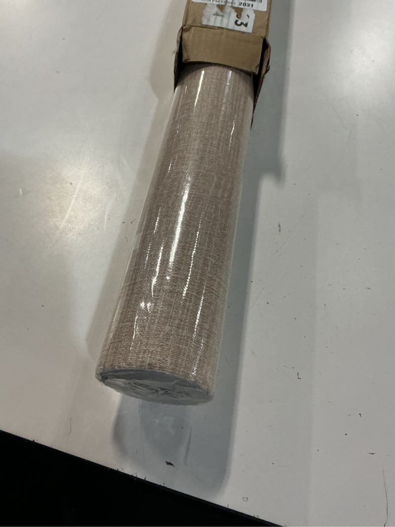 Condition photo showing New/Like New for WADILE Grasscloth Peel and Stick Wallpaper 23.6in x 472in, Textured Contact Paper for Cabinets, Faux Linen Wall Paper Pull and Stick, Fabric Vinyl Wallpaper Self Adhesive Khaki 23.6" x 472" Khaki