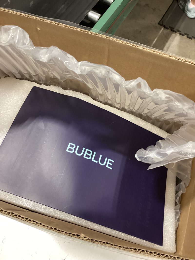 Condition photo showing As Is for bublue bubot 300p coedless pool vacuum for above ground pools, robotic pool cleaner with bluehole suction, dual motors, dirtlock 2.0, smart sensor, double filtering, up to 850 sq.ft, light white