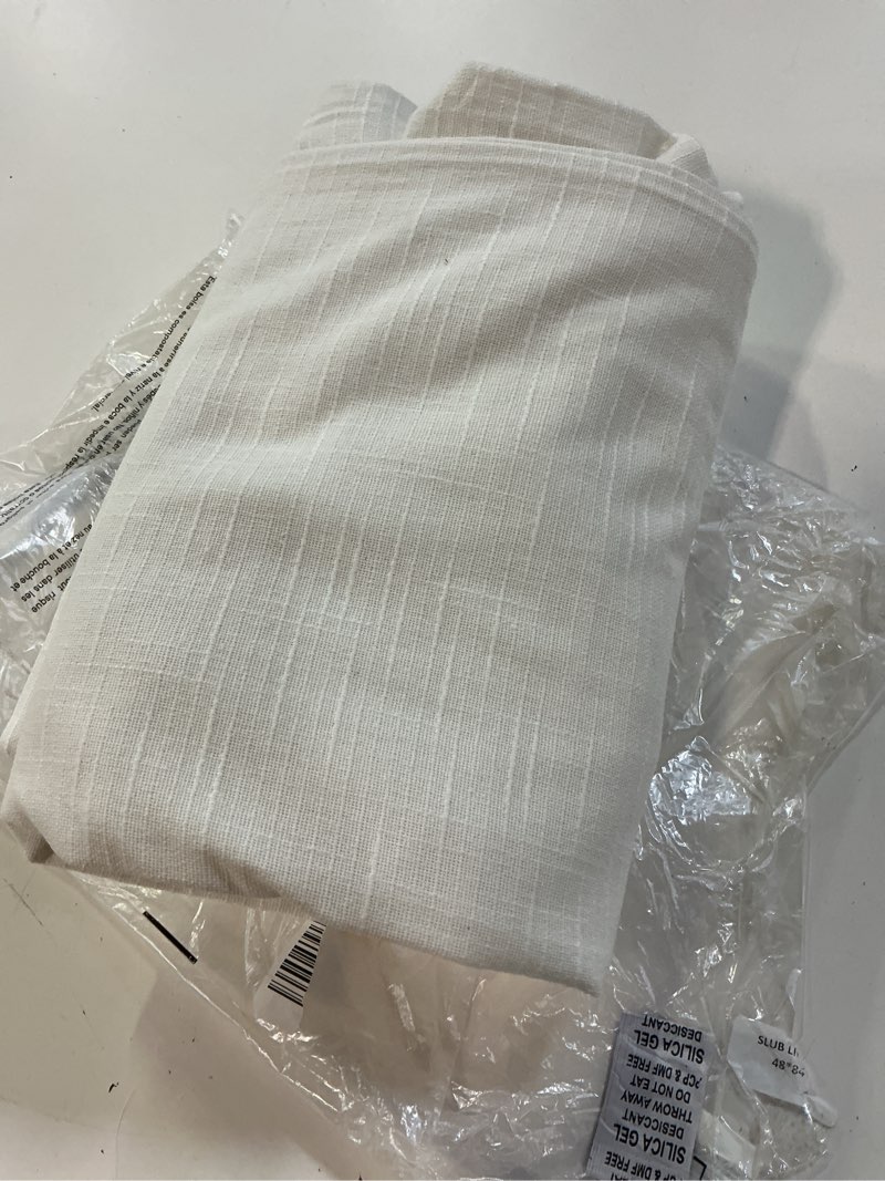 Condition photo showing Good Condition for quince cotton sheer curtain set 1 panel white 48”x84”