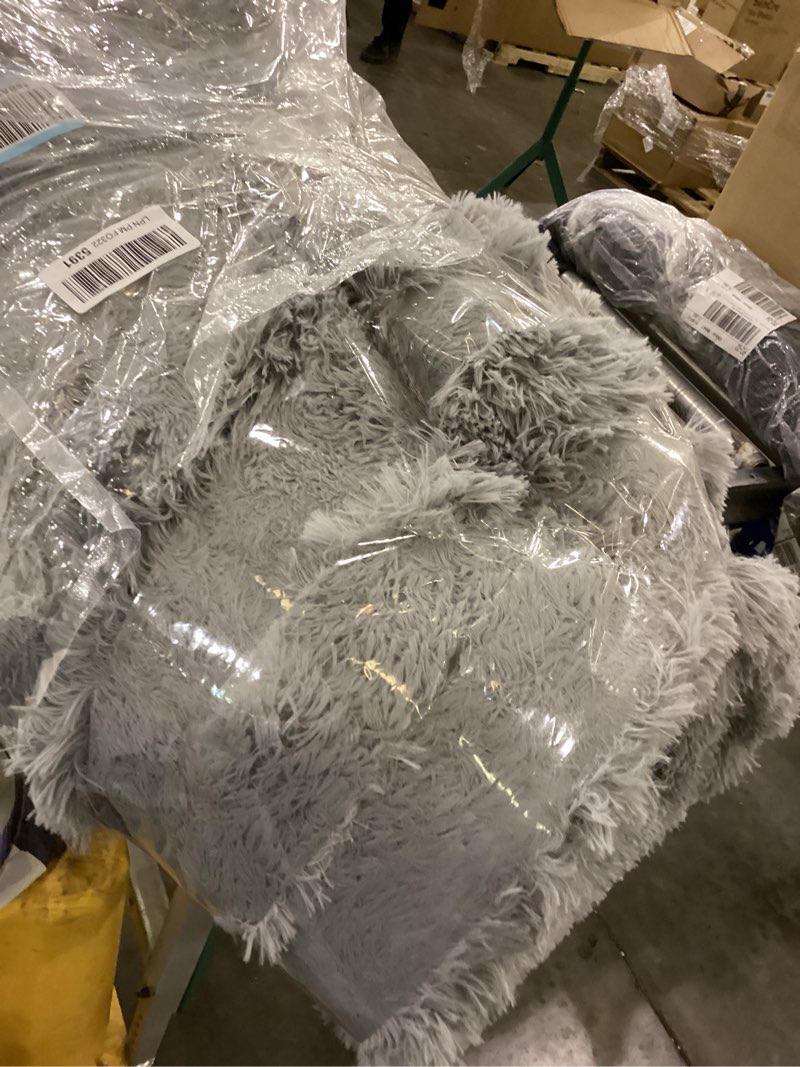 TABAYON Extra Large Shag Area Rug, 9x12 Feet Grey Indoor Ultra Soft Plush Rugs for Living Room, Non-