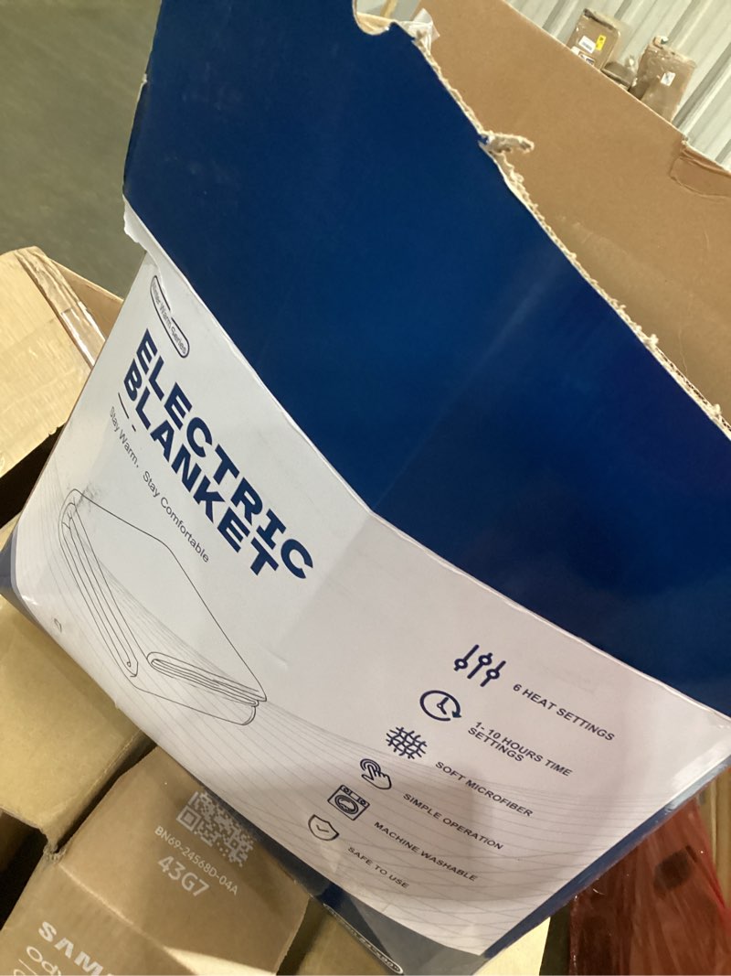 Condition photo showing New/Like New for electric heated blanket queen size dual control - jacquard checkered sherpa 84"x90" fast heating bed blankets with 6 heating levels & 10 hours auto off, over-heat protection etl, red red checkered queen 84"x90"