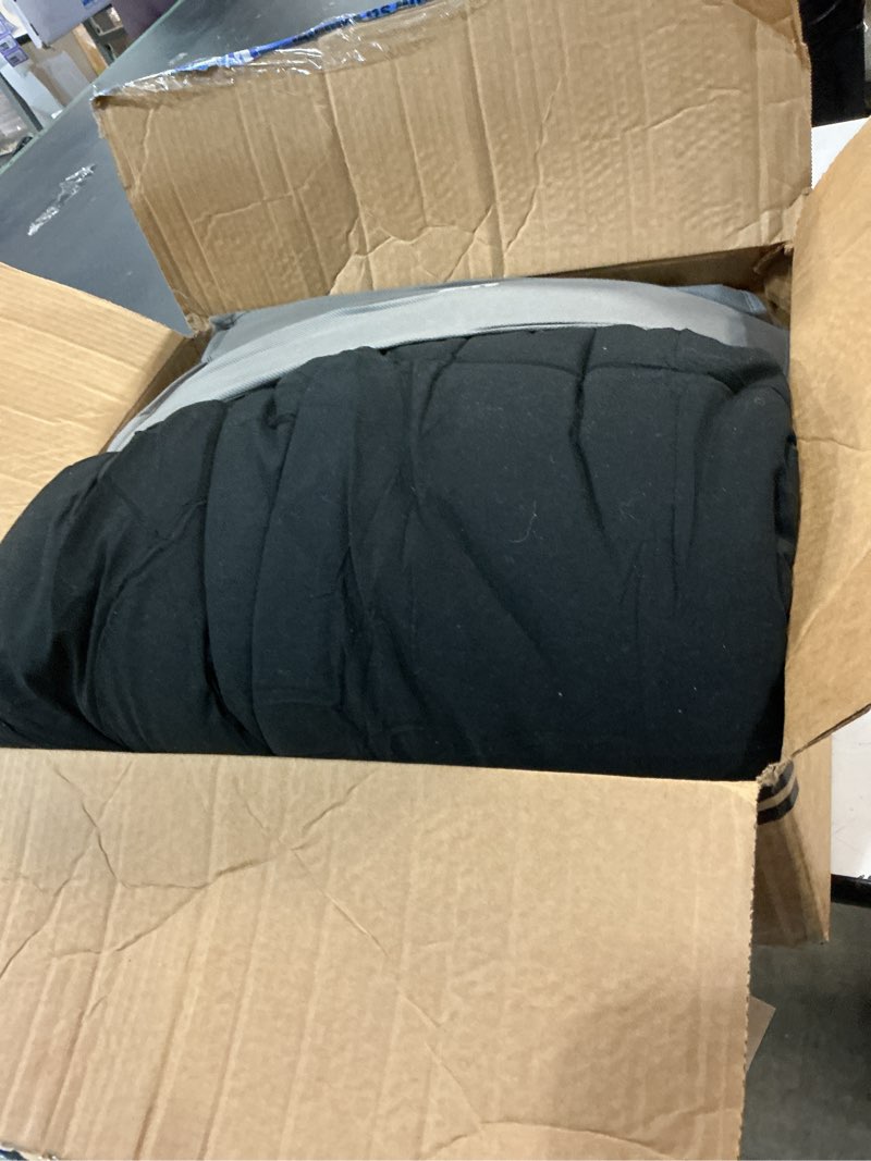 Condition photo showing As Is for bare home queen comforter - reversible colors - goose down alternative - ultra-soft - premium 1800 series - all season warmth - bedding comforter (queen, black/grey) queen 07 - black/grey
