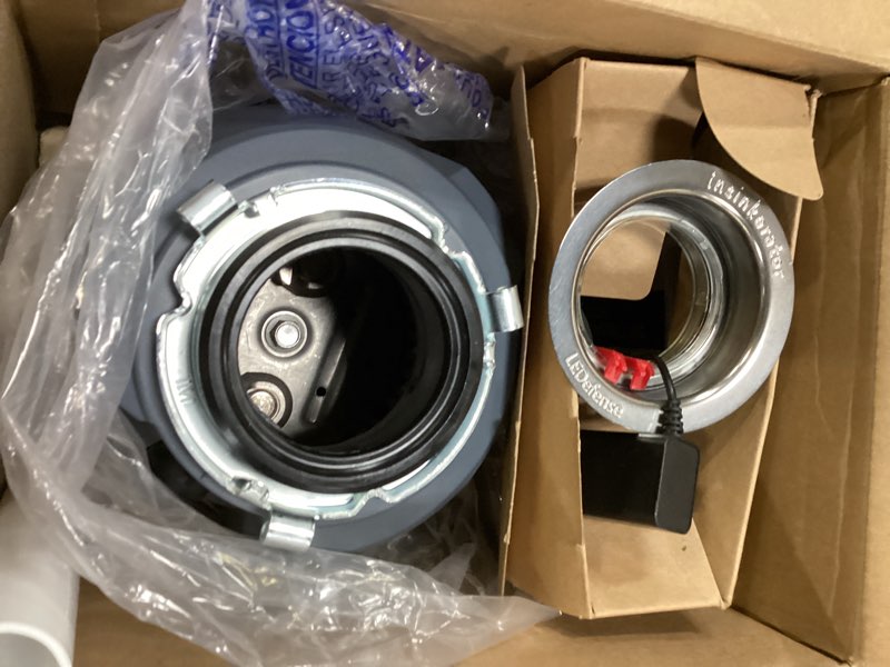 Condition photo showing Good Condition for insinkerator evolution 1.0hp led garbage disposal, advanced series continuous feed food waste disposer with antimicrobial led accessory garbage disposal flange