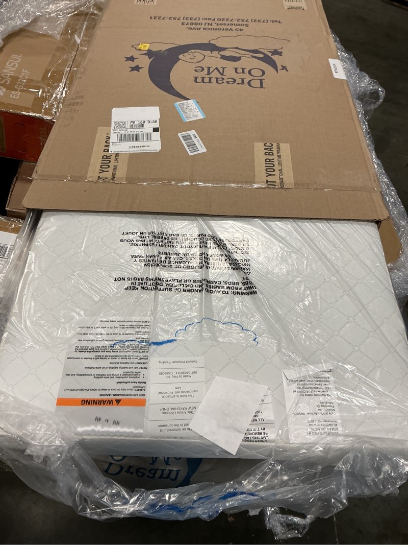 Condition photo showing New/Like New for dream on me holly 3” mini/portable crib mattress, greenguard gold & bsa certified, fits portable & mini cribs, lightweight fiber core, waterproof vinyl cover (38"x24"x3")