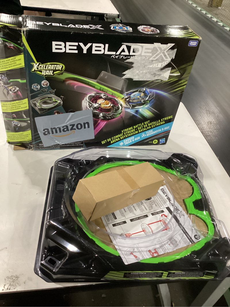 Condition photo showing New/Like New for Beyblade X Xtreme Battle Set with Beystadium Arena Featuring X-Celerator Rail, 2 Right-Spinning Top Toys, 2 Launchers, Toys for Boys and Girls, 8+