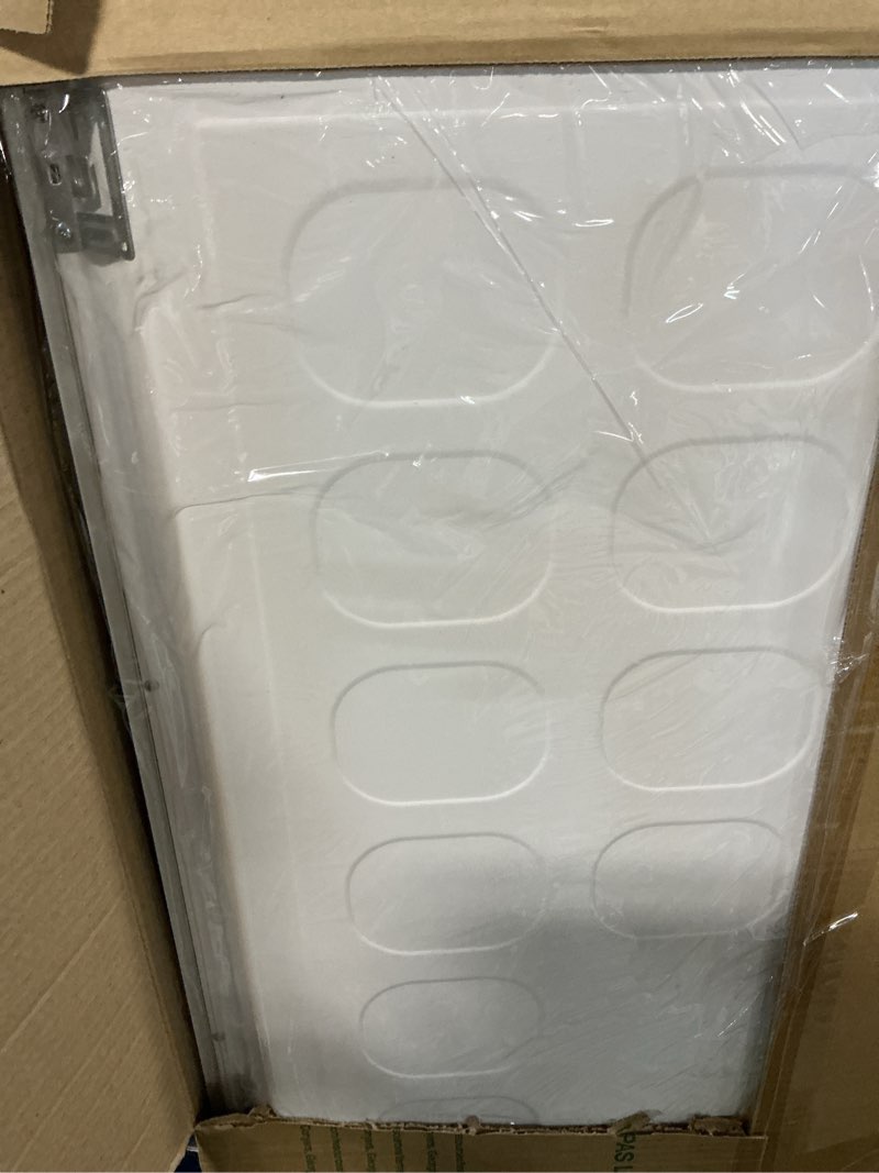 Condition photo showing As Is for lithonia lighting cpx 2x4 led flat panel light, 2 ft. x 4 ft. led light panel, ceiling lighting fixture, 4000/5000/6000 adjustable lumens, 3500k/4000k/5000k switchable cct, smooth satin lens, white 3500k | 4000k | 5000k 2 ft. x 4 ft. switchable lumens space
