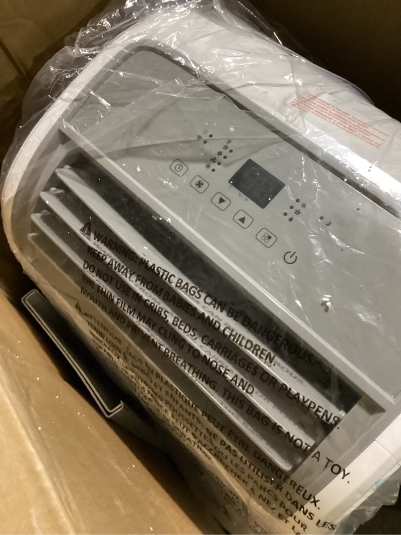 Condition photo showing Good Condition for black+decker smart portable air conditioner, 14,000 btu for rooms up to 700 sq. ft., smart portable ac with follow me remote and window kit, bpact14wt, white